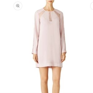 BCBGMAXAZRIA Peyton Long Sleeve Lace Insert Shift Dress